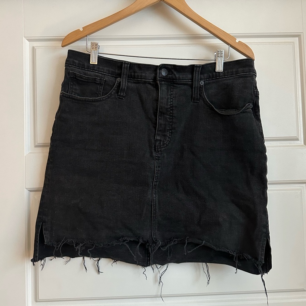 Madewell Black Stretch Denim Skirt
